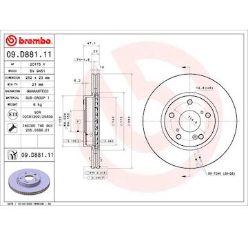 Brzdový kotouč BREMBO 09.D881.11