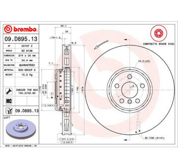 Brzdový kotouč BREMBO 09.D895.13