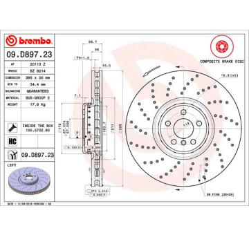 Brzdový kotouč BREMBO 09.D897.23