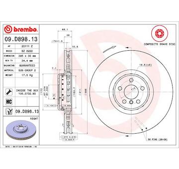 Brzdový kotouč BREMBO 09.D898.13