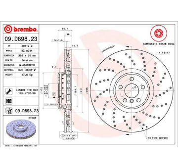 Brzdový kotouč BREMBO 09.D898.23