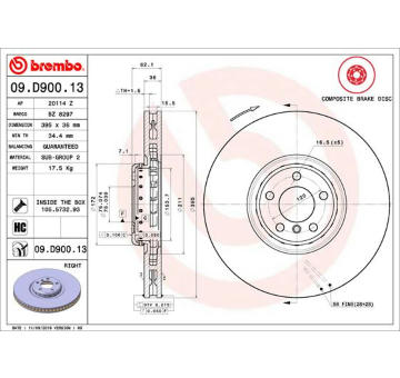 Brzdový kotouč BREMBO 09.D900.13