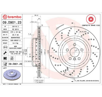 Brzdový kotouč BREMBO 09.D901.23