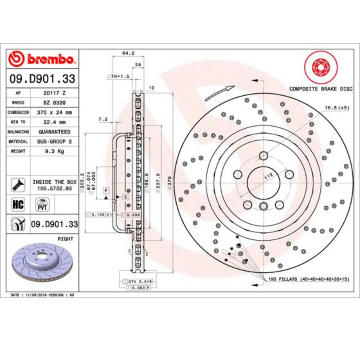 Brzdový kotouč BREMBO 09.D901.33