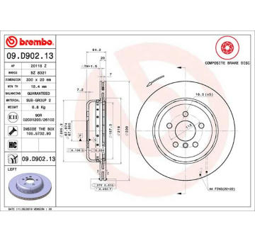 Brzdový kotouč BREMBO 09.D902.13