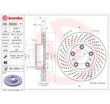 Brzdový kotouč BREMBO 09.D930.11