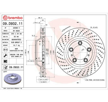 Brzdový kotouč BREMBO 09.D932.11