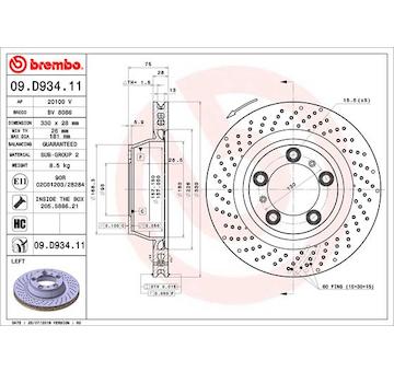 Brzdový kotouč BREMBO 09.D934.11