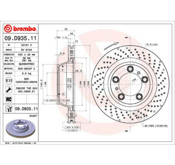 Brzdový kotouč BREMBO 09.D935.11