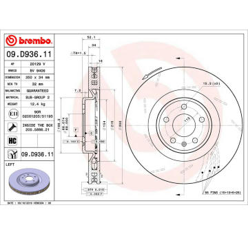 Brzdový kotouč BREMBO 09.D936.11