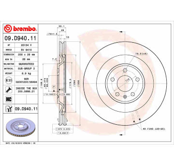 Brzdový kotouč BREMBO 09.D940.11