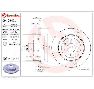 Brzdový kotouč BREMBO 09.D942.11