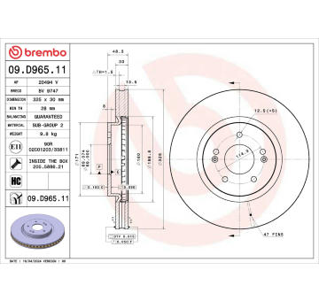 Brzdový kotouč BREMBO 09.D965.11