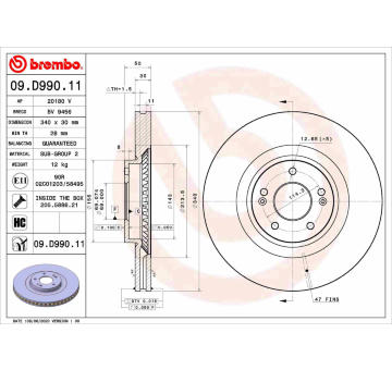 Brzdový kotouč BREMBO 09.D990.11