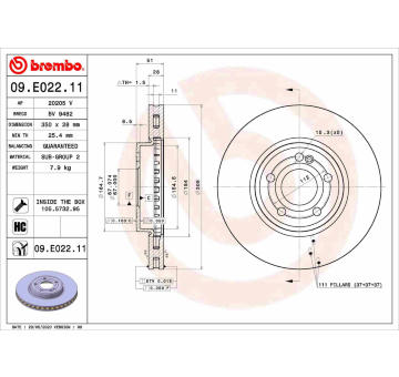 Brzdový kotouč BREMBO 09.E022.11