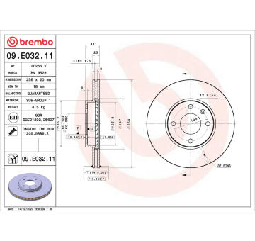 Brzdový kotouč BREMBO 09.E032.11