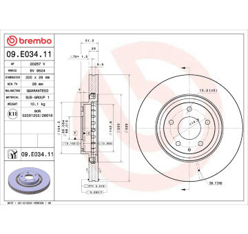 Brzdový kotouč BREMBO 09.E034.11