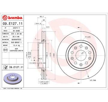 Brzdový kotouč BREMBO 09.E127.11