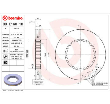 Brzdový kotouč BREMBO 09.E160.10