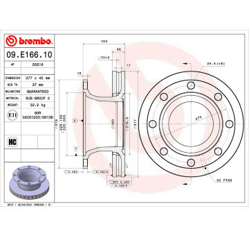 Brzdový kotouč BREMBO 09.E166.10