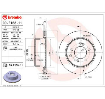 Brzdový kotouč BREMBO 09.E168.11