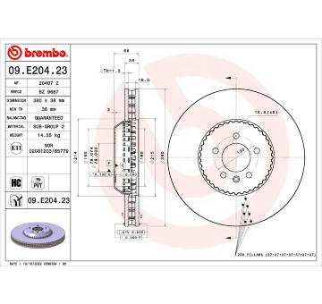 Brzdový kotouč BREMBO 09.E204.23