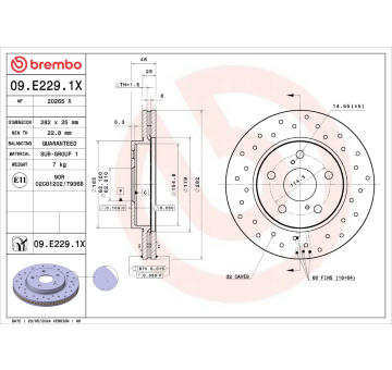Brzdový kotouč BREMBO 09.E229.1X