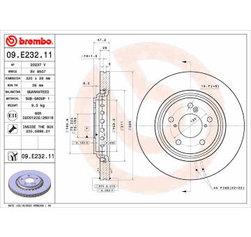 Brzdový kotouč BREMBO 09.E232.11