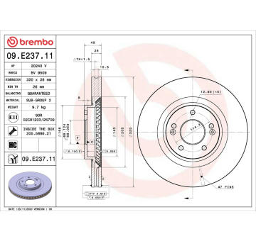 Brzdový kotouč BREMBO 09.E237.11