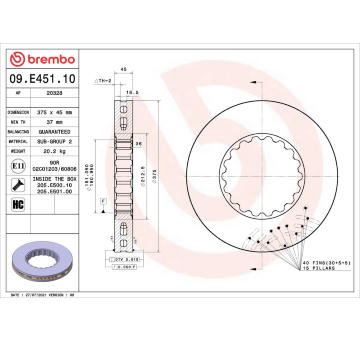 Brzdový kotúč BREMBO 09.E451.10