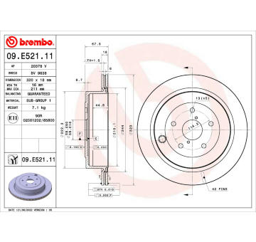 Brzdový kotúč BREMBO 09.E521.11