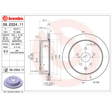 Brzdový kotouč BREMBO 09.E524.11