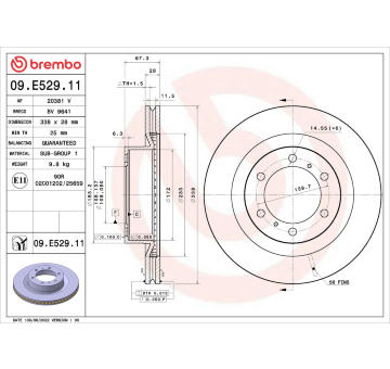 Brzdový kotouč BREMBO 09.E529.11