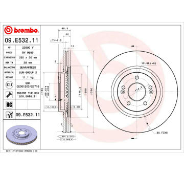 Brzdový kotouč BREMBO 09.E532.11