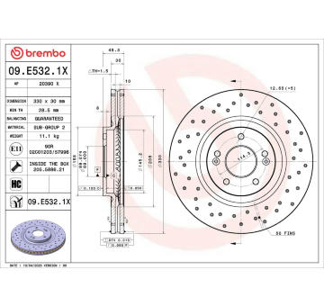 Brzdový kotúč BREMBO 09.E532.1X
