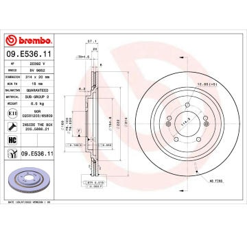 Brzdový kotouč BREMBO 09.E536.11