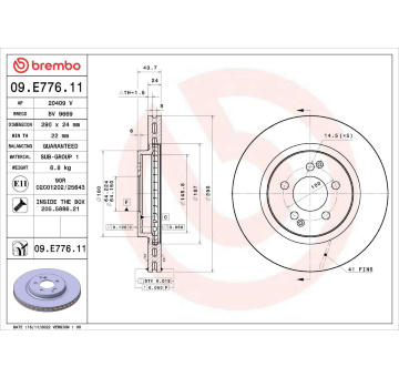 Brzdový kotouč BREMBO 09.E776.11