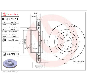 Brzdový kotouč BREMBO 09.E778.11