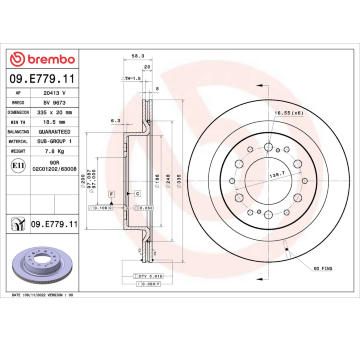 Brzdový kotouč BREMBO 09.E779.11