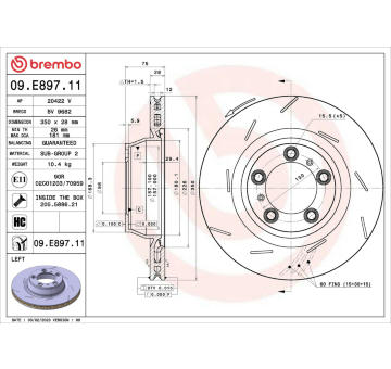 Brzdový kotouč BREMBO 09.E897.11