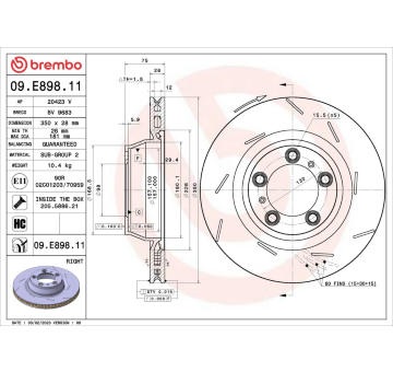 Brzdový kotouč BREMBO 09.E898.11