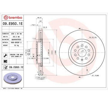 Brzdový kotúč BREMBO 09.E950.1E