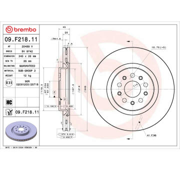 Brzdový kotúč BREMBO 09.F218.11