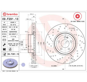 Brzdový kotúč BREMBO 09.F291.13