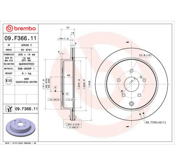Brzdový kotúč BREMBO 09.F366.11