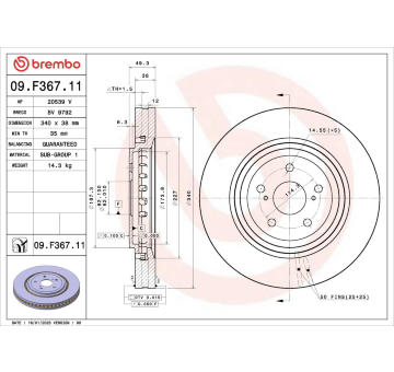 Brzdový kotouč BREMBO 09.F367.11