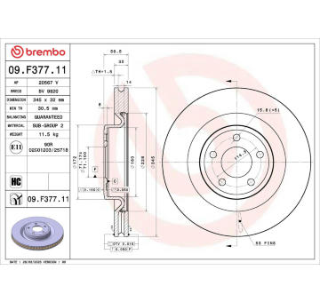 Brzdový kotúč BREMBO 09.F377.11