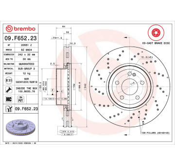 Brzdový kotúč BREMBO 09.F652.23