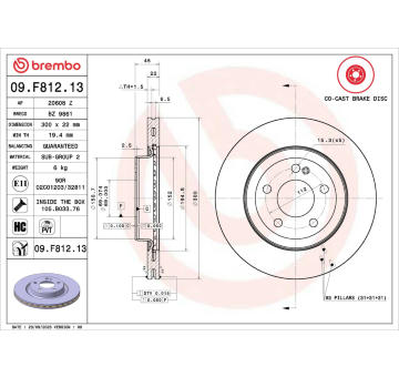 Brzdový kotouč BREMBO 09.F812.13