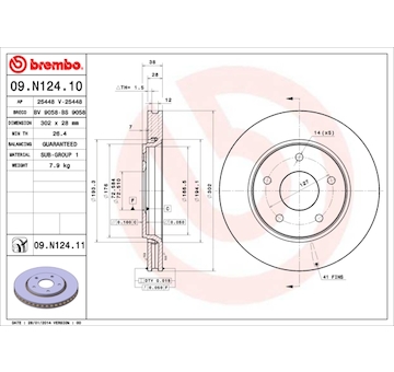 Brzdový kotouč BREMBO 09.N124.11